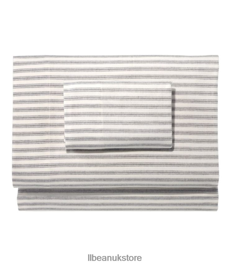 Bedding L.L.Bean Ultrasoft Comfort Flannel Sheet Set Stripe Feldspar Unisex 0VRR664444
