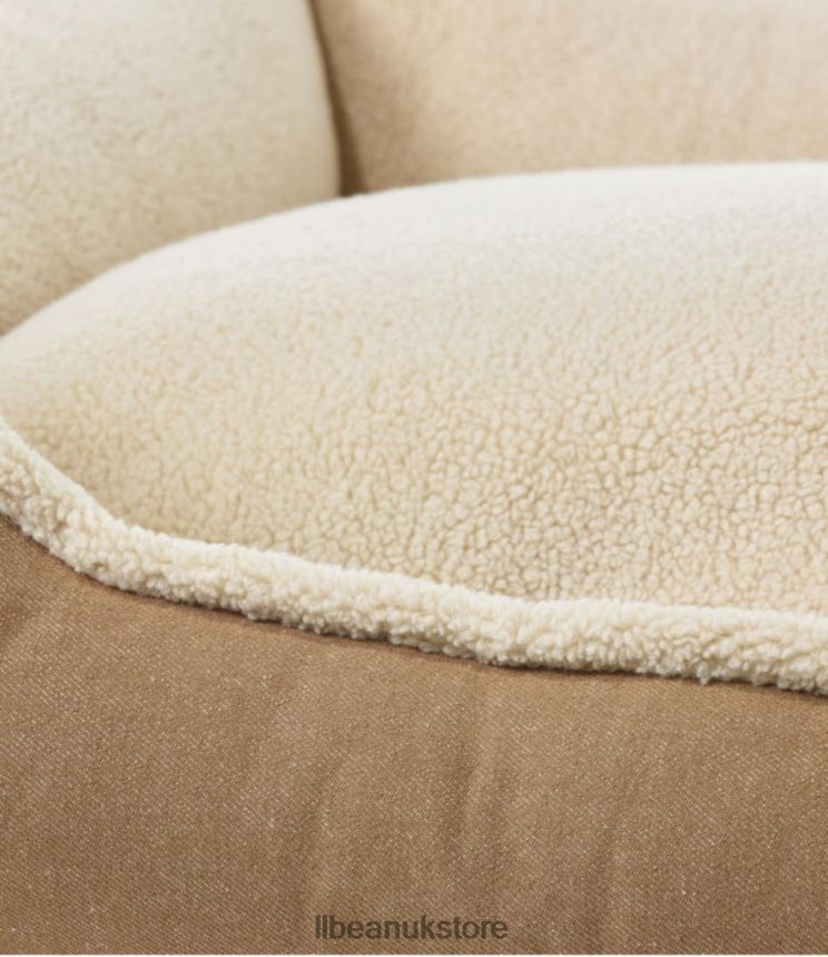 Home Goods L.L.Bean Premium Cuddler Bolster Dog Bed Burlap Unisex 0VRR661409