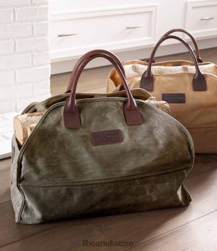 Home Decor L.L.Bean Waxed-Canvas Log Carrier Charcoal Unisex 0VRR662629