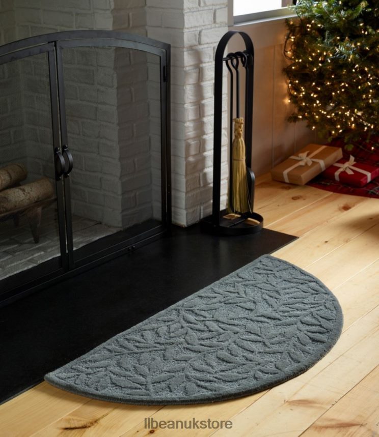 Home Decor L.L.Bean Wool Hearth Rug Crescent Leaf Slate Blue Unisex 0VRR662747