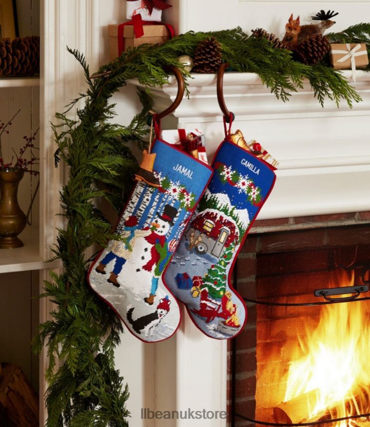 Home Decor L.L.Bean Wooden Stocking Hangers Set of Two Natural Unisex 0VRR662807