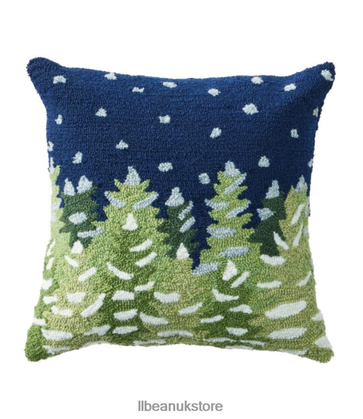 Home Decor L.L.Bean Indoor/Outdoor Hooked Pillow Let it Snow Multi Unisex 0VRR662577