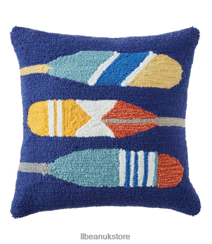 Home Decor L.L.Bean Indoor/Outdoor Hooked Pillow Paddles Multi Unisex 0VRR662696