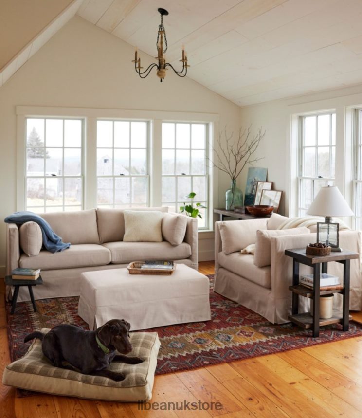 Indoor Furniture L.L.Bean Harrington Slipcovered Chair and a Half Linen Beige Unisex 0VRR662904