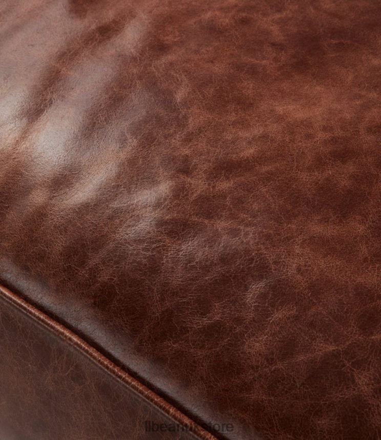 Indoor Furniture L.L.Bean Leather Lodge Sofa Chestnut Brown Unisex 0VRR662889