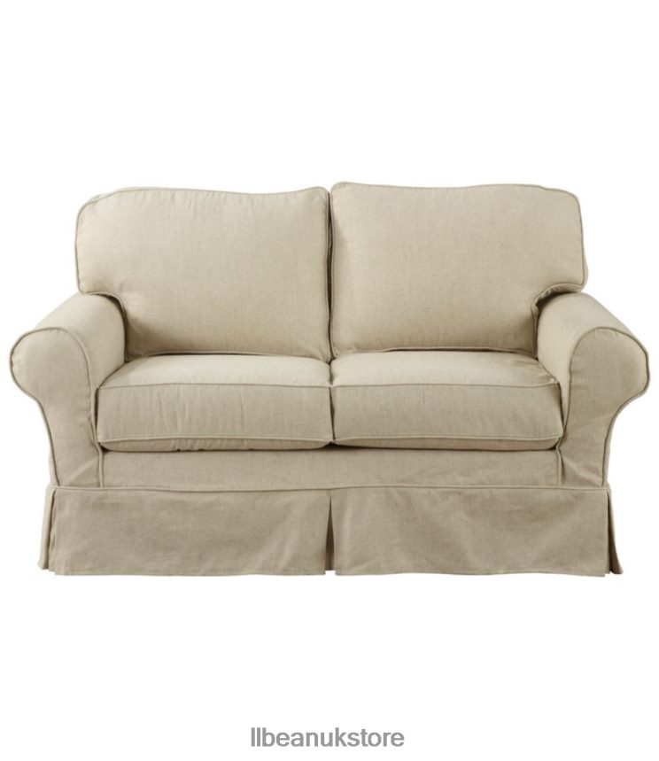 Indoor Furniture L.L.Bean Pine Point Slipcovered Love Seat Linen Beige Unisex 0VRR662892