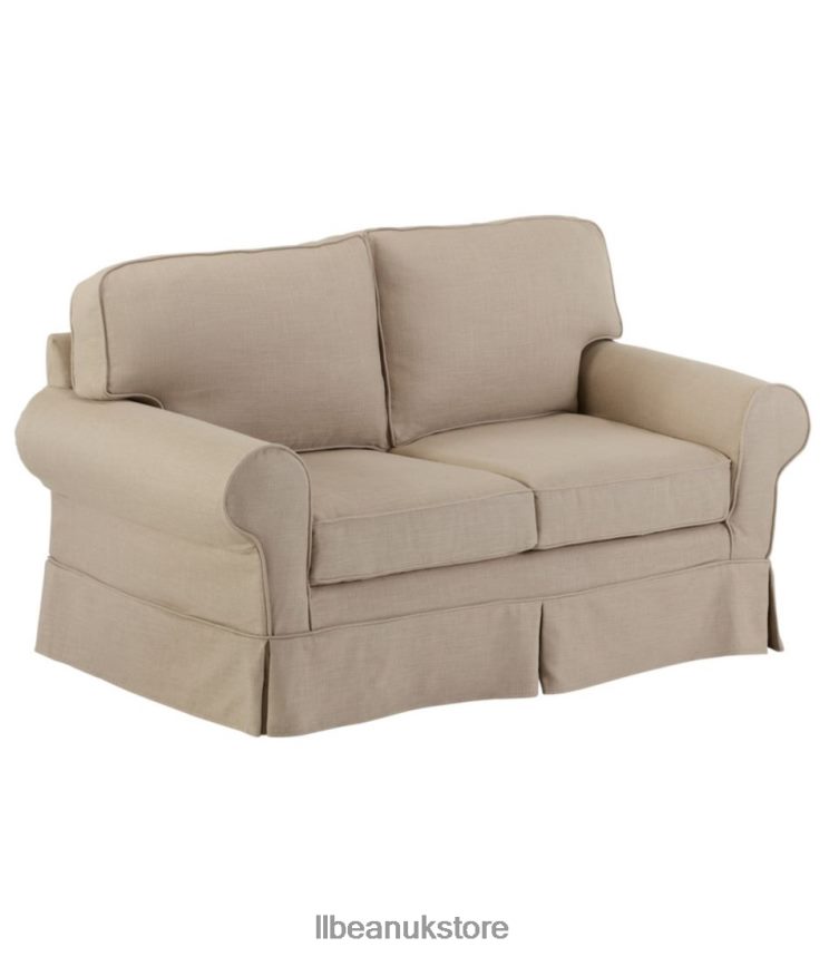 Indoor Furniture L.L.Bean Pine Point Slipcovered Love Seat Performance Linen Khaki Unisex 0VRR662911