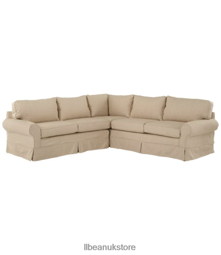 Indoor Furniture L.L.Bean Pine Point Slipcovered Sectional Linen Beige Unisex 0VRR662881