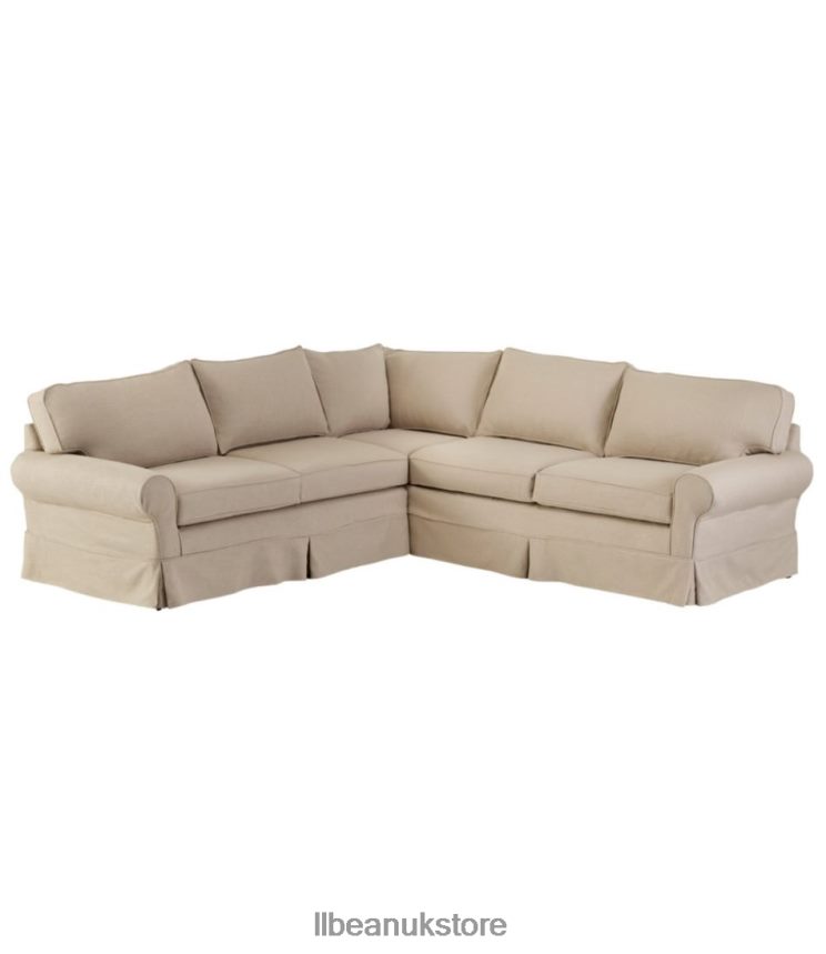 Indoor Furniture L.L.Bean Pine Point Slipcovered Sectional Performance Linen Khaki Unisex 0VRR662907