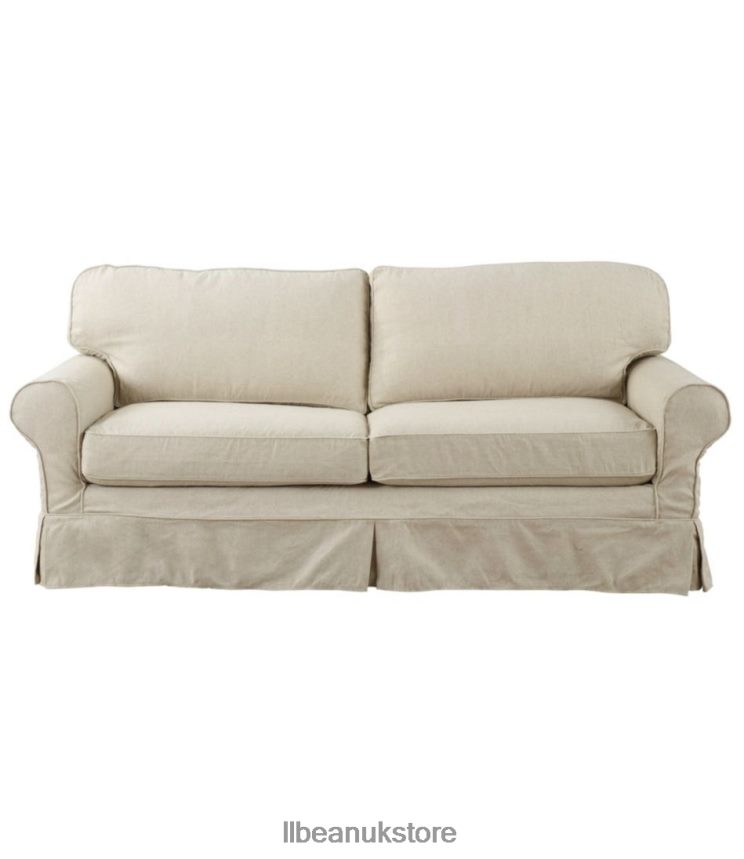 Indoor Furniture L.L.Bean Pine Point Slipcovered Sleeper Sofa Linen Beige Unisex 0VRR662906