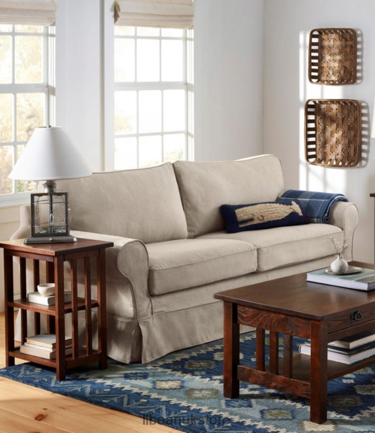 Indoor Furniture L.L.Bean Pine Point Slipcovered Sleeper Sofa Linen Beige Unisex 0VRR662906
