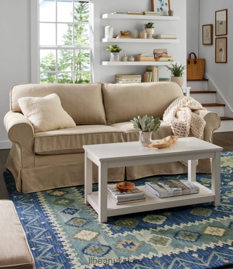 Indoor Furniture L.L.Bean Pine Point Slipcovered Sleeper Sofa Performance Linen Khaki Unisex 0VRR662909