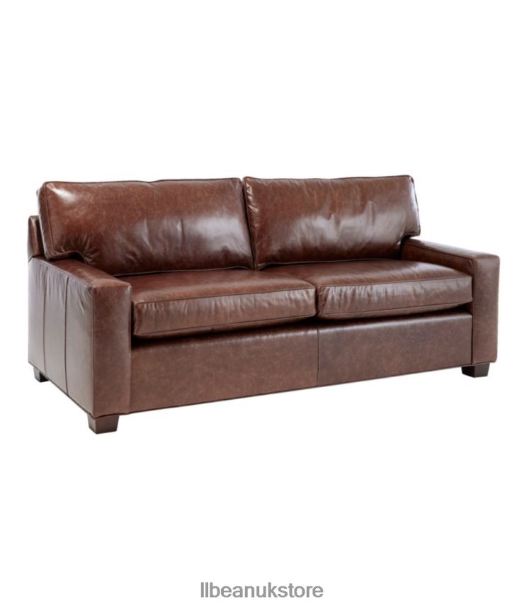 Indoor Furniture L.L.Bean Portland Leather Sofa Chestnut Brown Unisex 0VRR662901