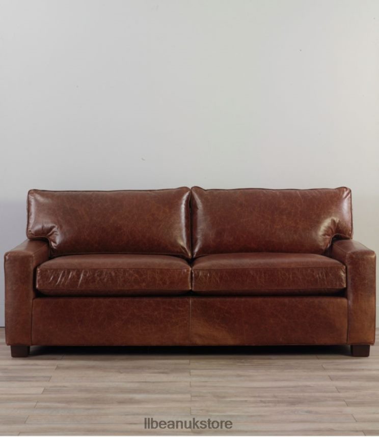 Indoor Furniture L.L.Bean Portland Leather Sofa Chestnut Brown Unisex 0VRR662901