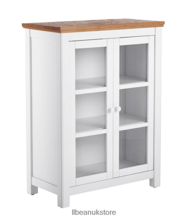 Indoor Furniture L.L.Bean Painted Farmhouse Cabinet Wood Top Paperwhite Unisex 0VRR662896