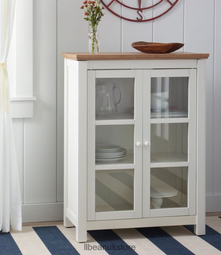 Indoor Furniture L.L.Bean Painted Farmhouse Cabinet Wood Top Paperwhite Unisex 0VRR662896