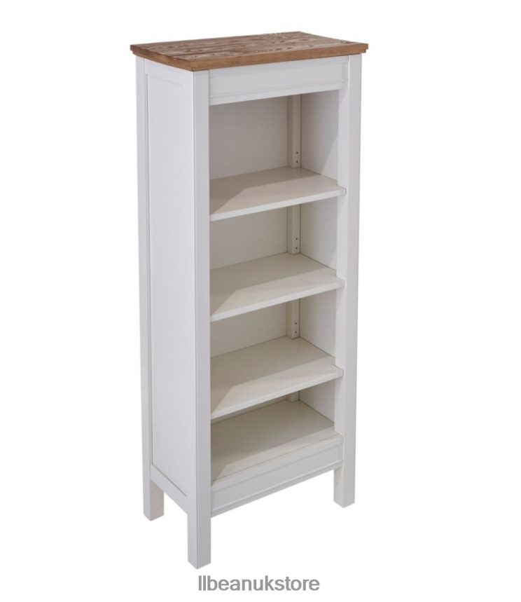 Indoor Furniture L.L.Bean Painted Farmhouse Four-Shelf Bookcase Wood Top Paperwhite Unisex 0VRR662854