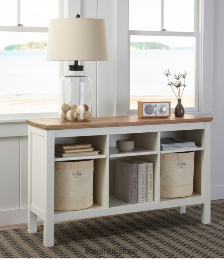 Indoor Furniture L.L.Bean Painted Farmhouse Storage Console Wood Top Paperwhite Unisex 0VRR662874