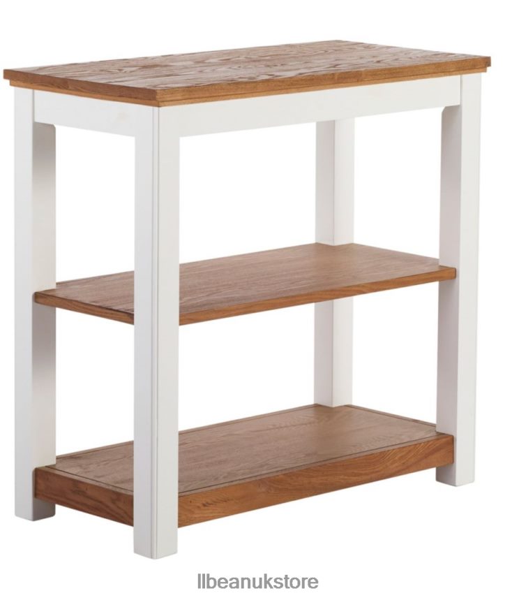 Indoor Furniture L.L.Bean Painted Farmhouse Two-Shelf Console Wood Top Paperwhite Unisex 0VRR662878