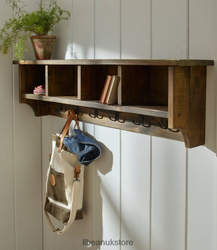Indoor Furniture L.L.Bean Rough Pine Wall Cubby With Hooks Rustic Natural Unisex 0VRR662827