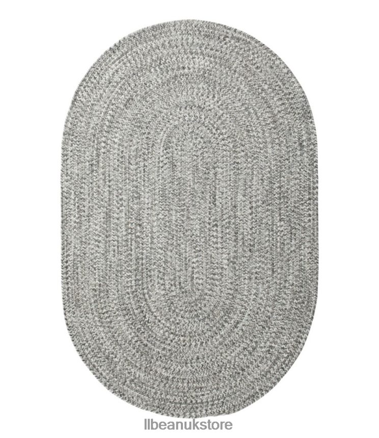Home Goods L.L.Bean All-Weather Braided Rug Concentric Pattern Oval Gray Multi Unisex 0VRR664346