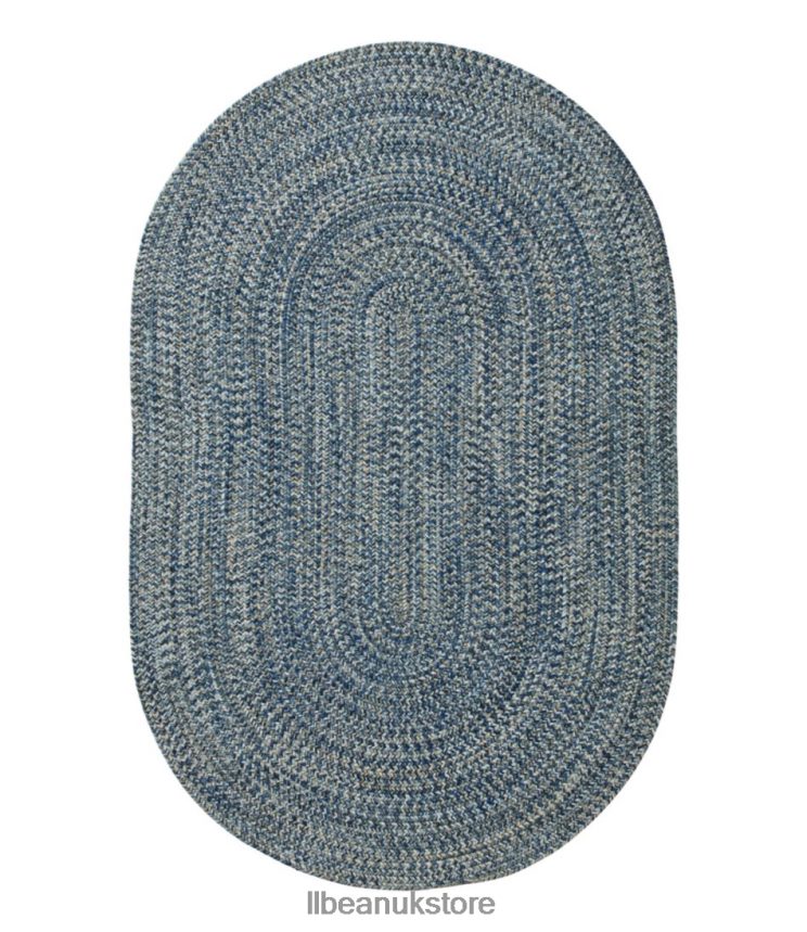 Home Goods L.L.Bean All-Weather Braided Rug Concentric Pattern Oval Indigo Multi Unisex 0VRR665518