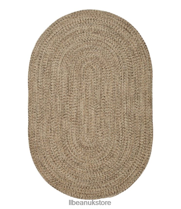 Home Goods L.L.Bean All-Weather Braided Rug Concentric Pattern Oval Sand Multi Unisex 0VRR666803