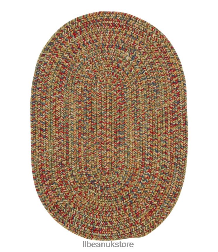 Home Goods L.L.Bean All-Weather Braided Rug Concentric Pattern Oval Straw Tweed Unisex 0VRR666287