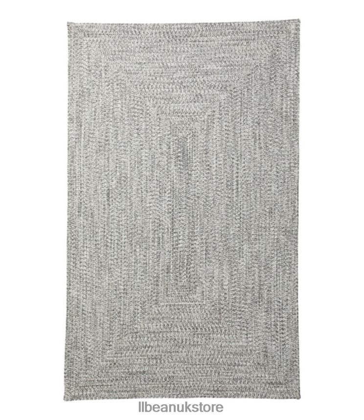 Home Goods L.L.Bean All-Weather Braided Rug Concentric Pattern Rectangular Gray Multi Unisex 0VRR664453