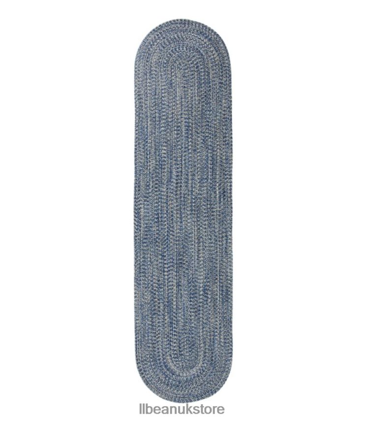 Home Goods L.L.Bean All-Weather Braided Runner Concentric Pattern Oval Indigo Multi Unisex 0VRR665637