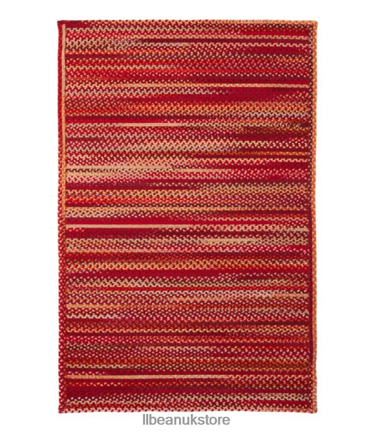 Home Goods L.L.Bean Braided Wool Rug Horizontal Braid Red/Straw Multi Unisex 0VRR666854