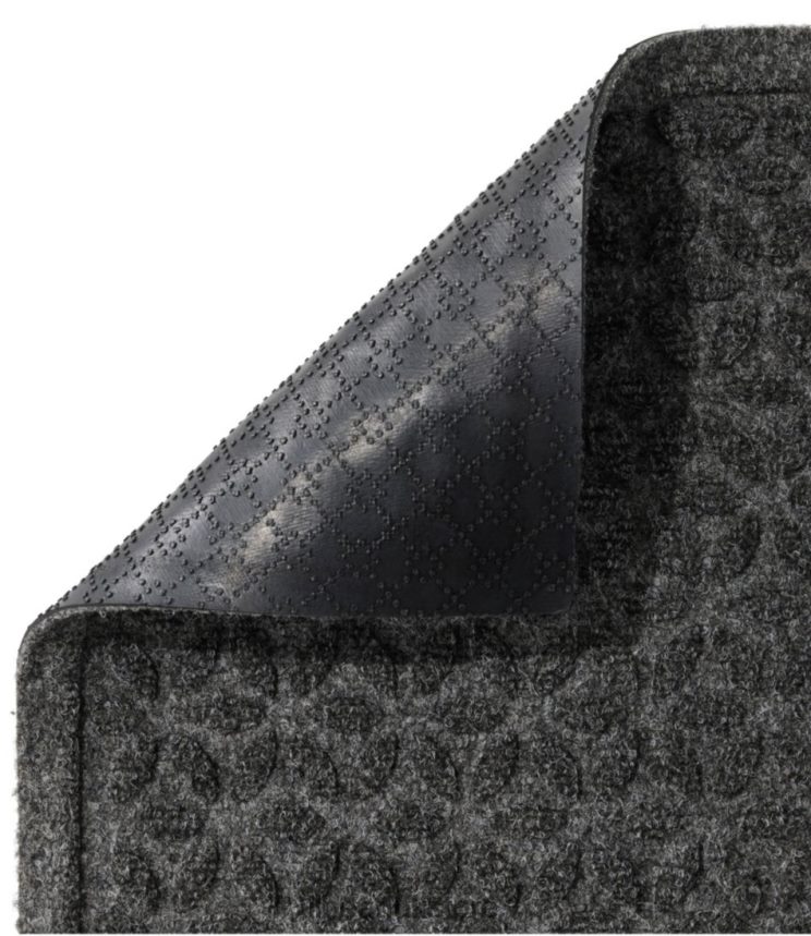 Home Goods L.L.Bean Heavyweight Recycled Waterhog Mat Runner Blooming Circles Charcoal Unisex 0VRR665575