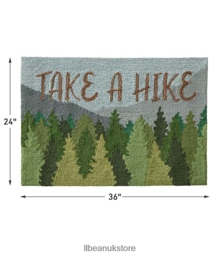 Home Goods L.L.Bean Indoor/Outdoor Vacationland Rug Mountain Scene Multi Unisex 0VRR662708