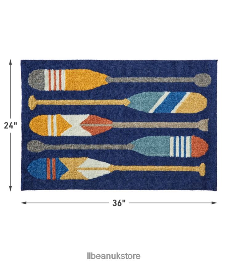 Home Goods L.L.Bean Indoor/Outdoor Vacationland Rug Paddles Multi Unisex 0VRR662635