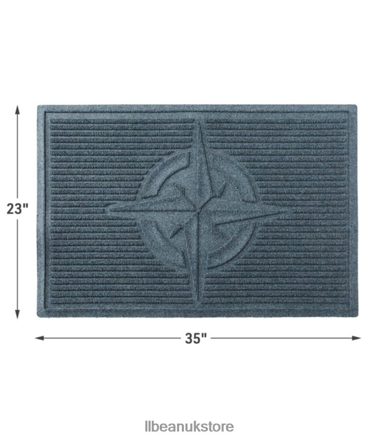 Home Goods L.L.Bean Everyspace Recycled Waterhog Doormat Compass Rose Bluestone Unisex 0VRR662616