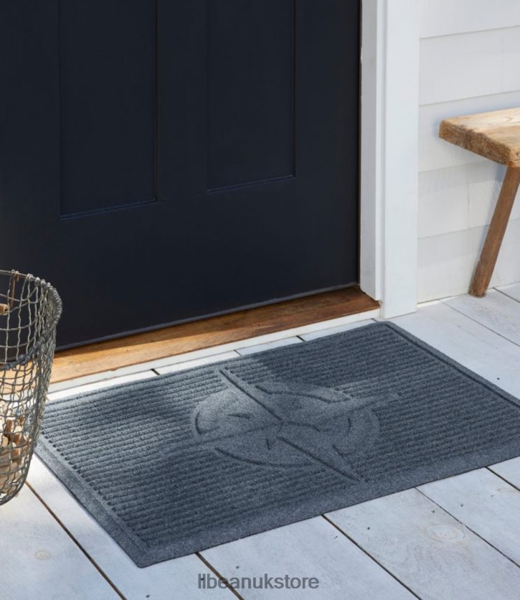 Home Goods L.L.Bean Everyspace Recycled Waterhog Doormat Compass Rose Medium Gray Unisex 0VRR664422