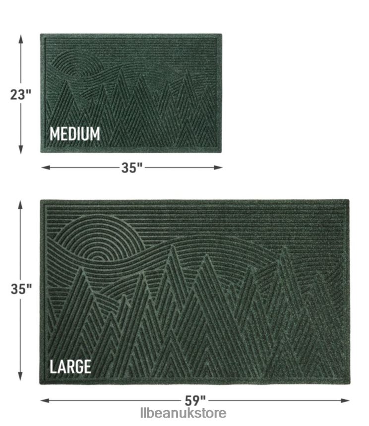 Home Goods L.L.Bean Everyspace Recycled Waterhog Doormat Mountain Scene Medium Gray Unisex 0VRR666268