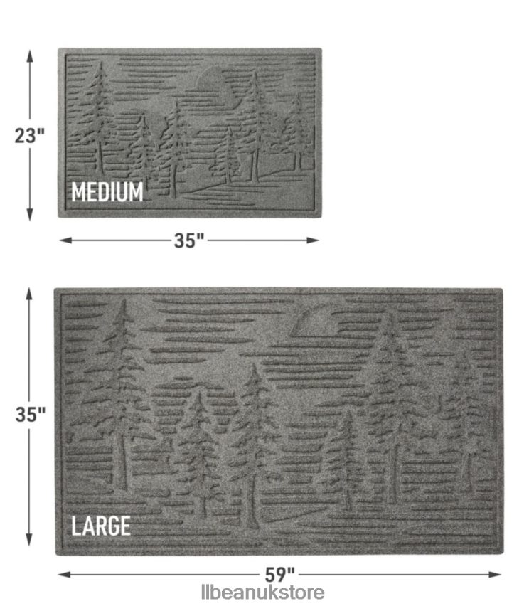 Home Goods L.L.Bean Everyspace Recycled Waterhog Doormat Pine Trees Bluestone Unisex 0VRR665506