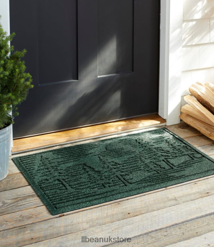 Home Goods L.L.Bean Everyspace Recycled Waterhog Doormat Pine Trees Bluestone Unisex 0VRR665506