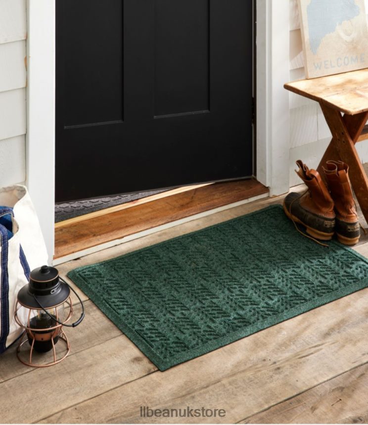 Home Goods L.L.Bean Everyspace Recycled Waterhog Doormat Trees Blue Unisex 0VRR667110