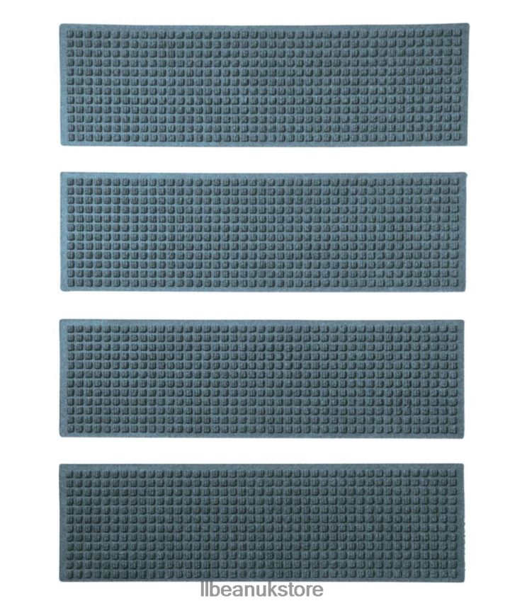 Home Goods L.L.Bean Everyspace Recycled Waterhog Mat Stair Treads Set of Four Bluestone Unisex 0VRR667127