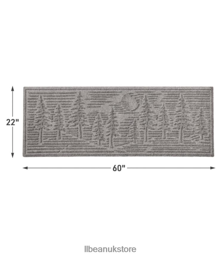 Home Goods L.L.Bean Everyspace Recycled Waterhog Runner Pine Trees Medium Gray Unisex 0VRR666347