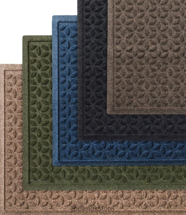 Home Goods L.L.Bean Heavyweight Recycled Waterhog Doormat Blooming Circles Khaki Unisex 0VRR664372
