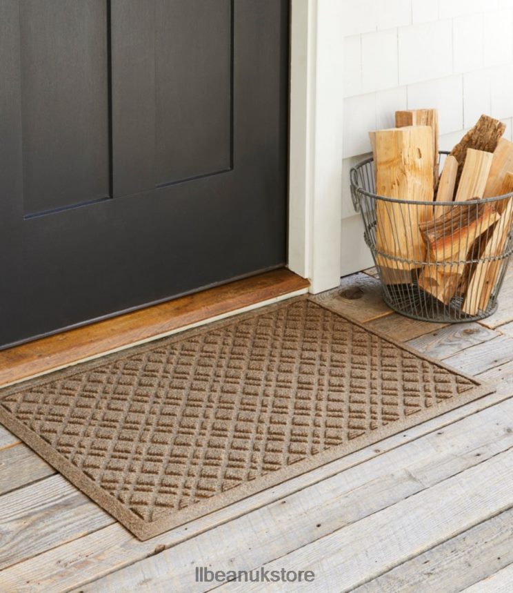 Home Goods L.L.Bean Heavyweight Recycled Waterhog Doormat Plaid Charcoal Unisex 0VRR665528