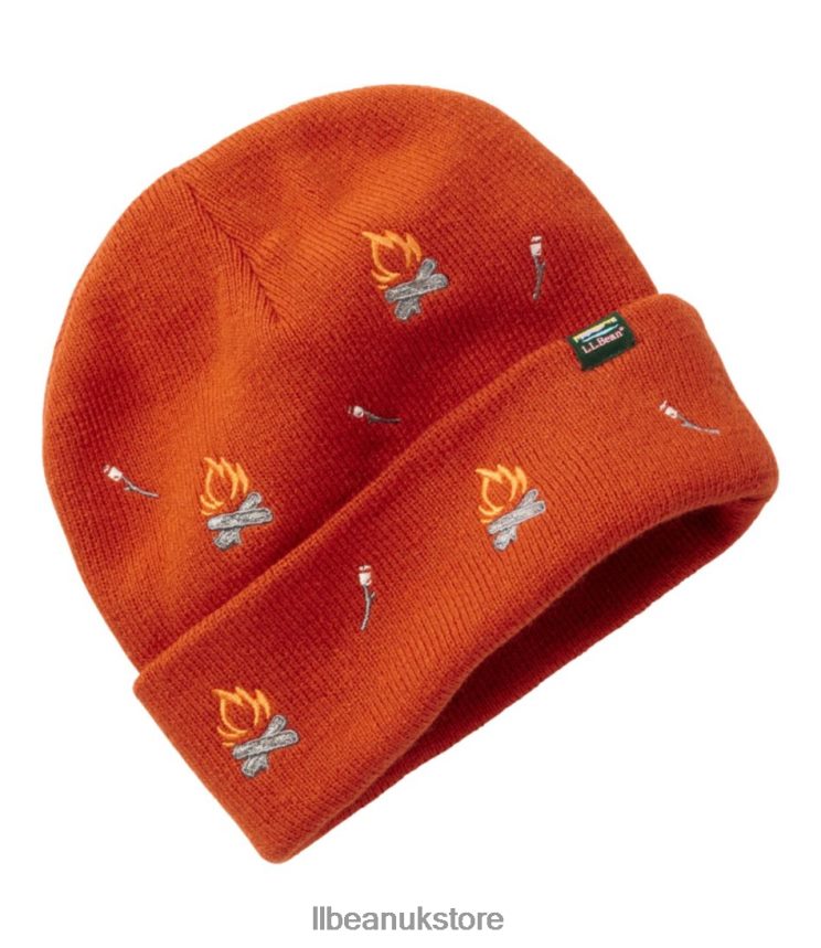 Clothing L.L.Bean Beanie Peak Orange Camp Fire Kids 0VRR66104