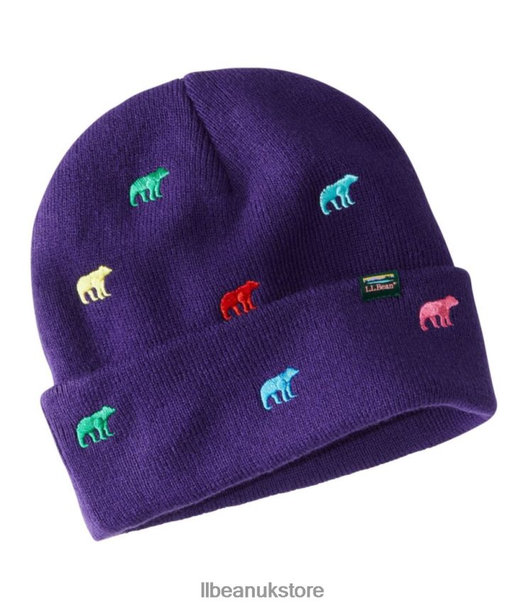 Clothing L.L.Bean Beanie Purple Night Bears Kids 0VRR665725