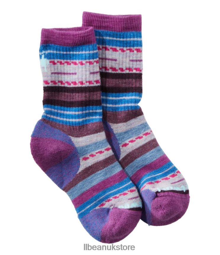 Clothing L.L.Bean Smartwool Hike Margarita Full Cushion Crew Socks Meadow Mauve Kids 0VRR665060