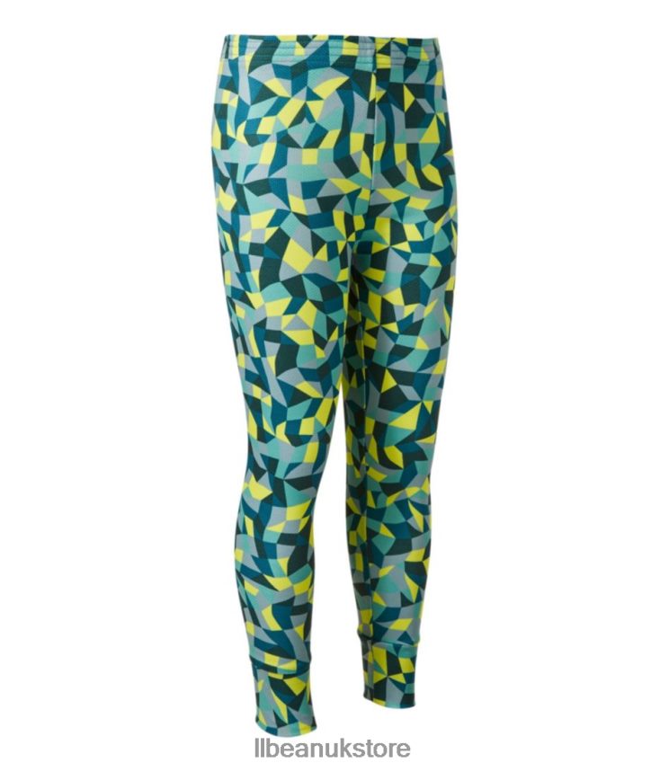 Clothing L.L.Bean Wicked Warm Midweight Long Underwear Citrus Green Geo Kids 0VRR663543