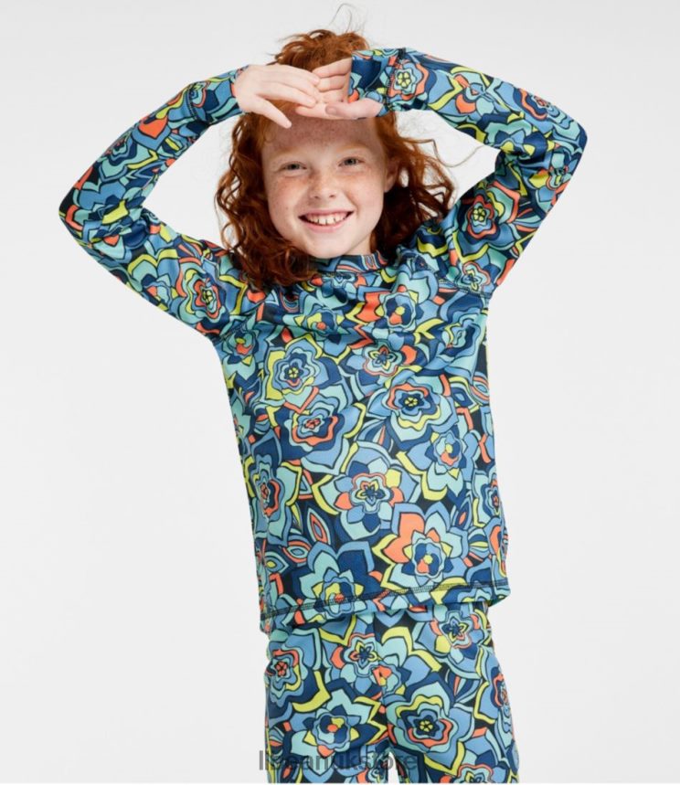 Clothing L.L.Bean Wicked Warm Midweight Long Underwear Citrus Green Geo Kids 0VRR663545