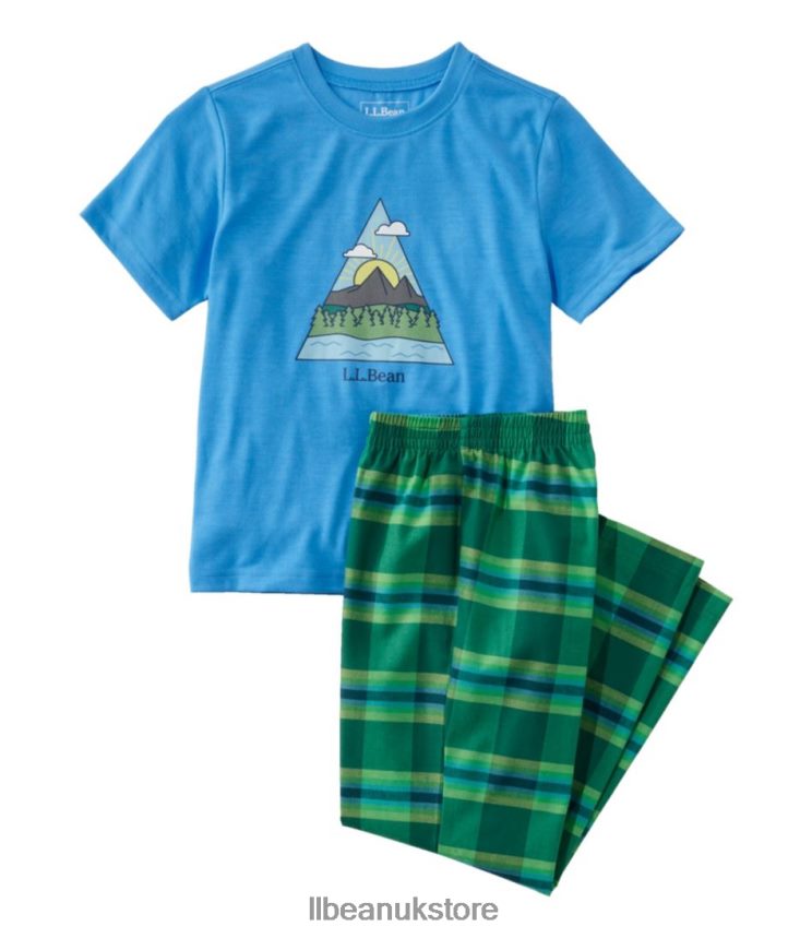 Clothing L.L.Bean All-Season Pajamas Cool Blue Outdoors Kids 0VRR663061